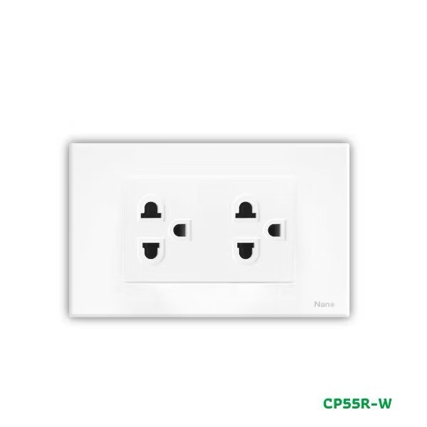 ชุดเต้ารับกราวด์คู่ม่านนิรภัยNANO CP55R-W*300